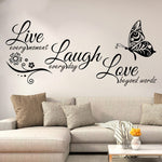 Load image into Gallery viewer, Live Laugh Love Butterfly Flower Wall Art Sticker
