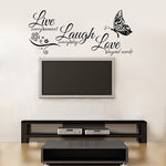 Load image into Gallery viewer, Live Laugh Love Butterfly Flower Wall Art Sticker
