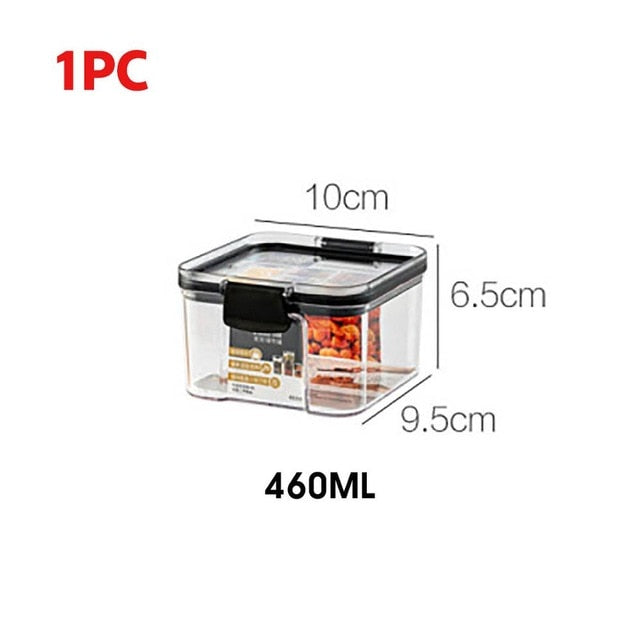 460/700/1300/1800ML Durable Plastic Food Storage Container with Sealed Lids
