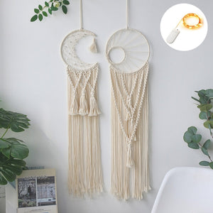 Dream catcher macrame moon and star hanging by the Algeria