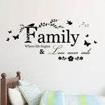 Load image into Gallery viewer, Family Love Never Ends Quote Wall Sticker
